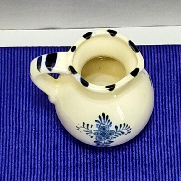Delft Windmill Floral Porcelain Miniature Pitcher Creamer Made Japan 1960s VTG - Picture 7 of 8